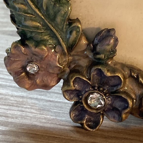 Watch Hill New table frame reptile and flowers Czech crystal - Picture 12 of 16